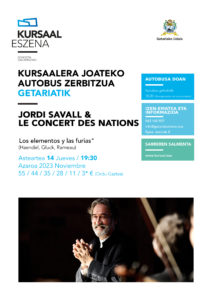 AUTOBUS PARA IR AL CONCIERTO DE “JORDI SAVALL & LE CONCERT DES NATIONS” EN EL KURSAAL
