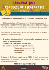 CONCURSO DE ESCAPARATES DE CARNAVAL DE GETARIA 2023